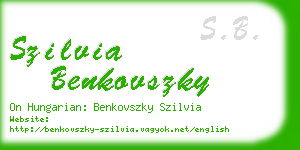 szilvia benkovszky business card